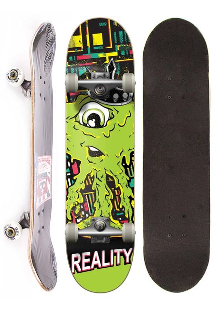 Skateboard Reality semi profissional - Monster Green