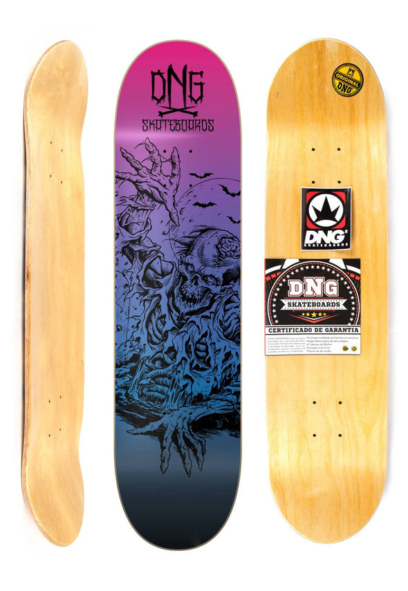 DNG Skateboards - shape street - fibra de vidro - profissional - Skull Dead