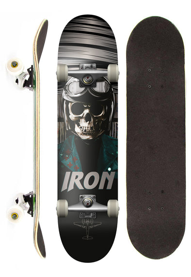 Iron Shape Skate Completo Iron Profissional Skull Aviator Street 7,5"