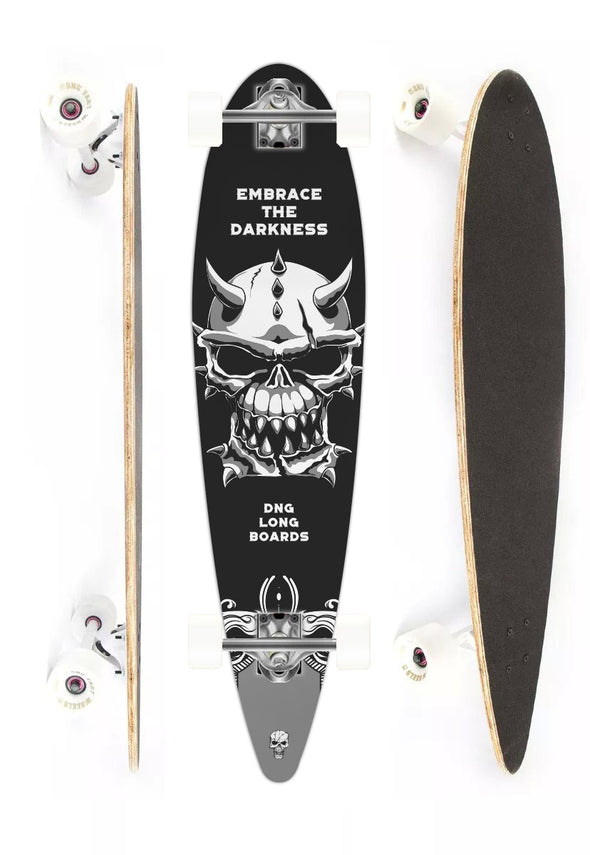 DNG SKATEBOARDS LONGBOARD MAKAHA EMBRACE THE DARKNESS PRETO